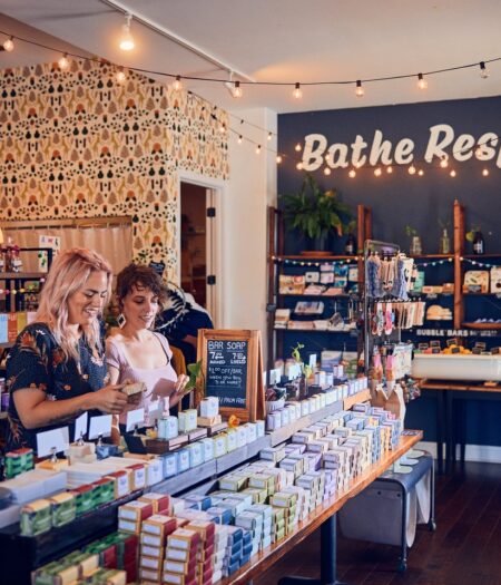 two women shopping in store