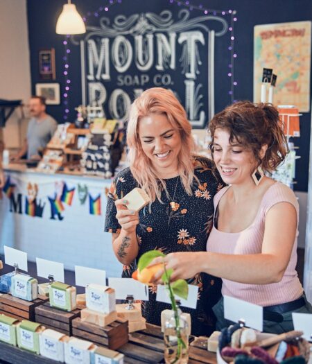 two women shopping in store