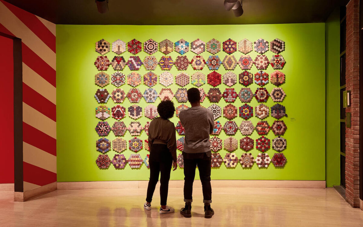 Two people view an art installation at The American Visionary Art Museum in Baltimore.