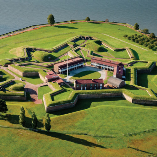 Aerial view of Fort McHenry National Monument and Historic Shrine.