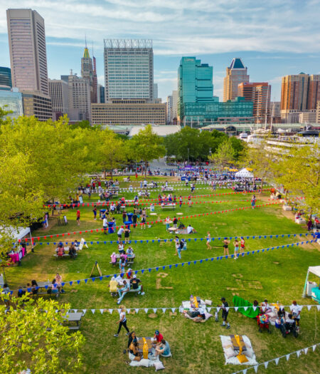 aerial view of the wine village