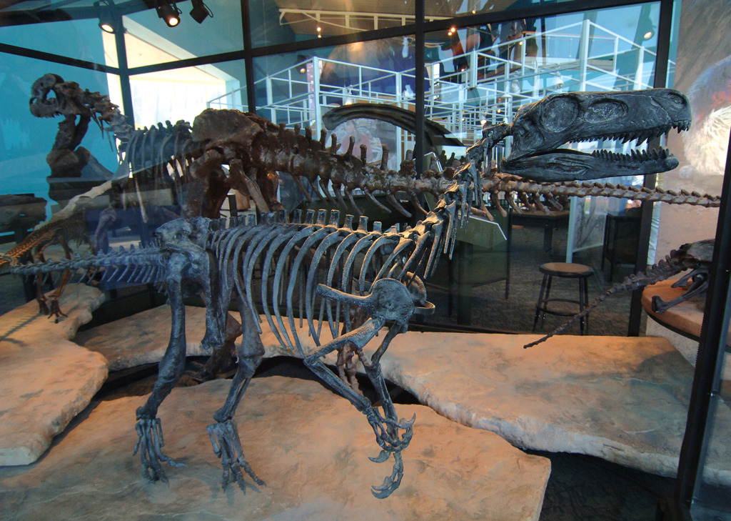 Dinosaurs outside at The Maryland Science Center in Baltimore.