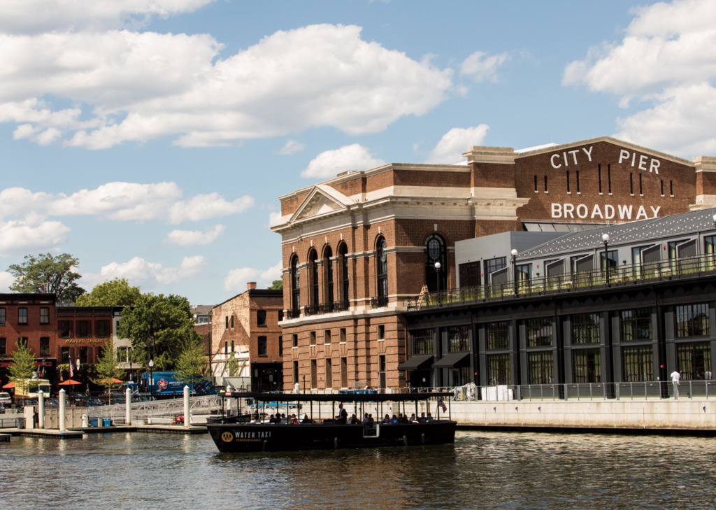 Water Taxi dropping off passangers in Fells Point.