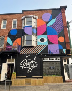 Mural on the side of the Royal Blue