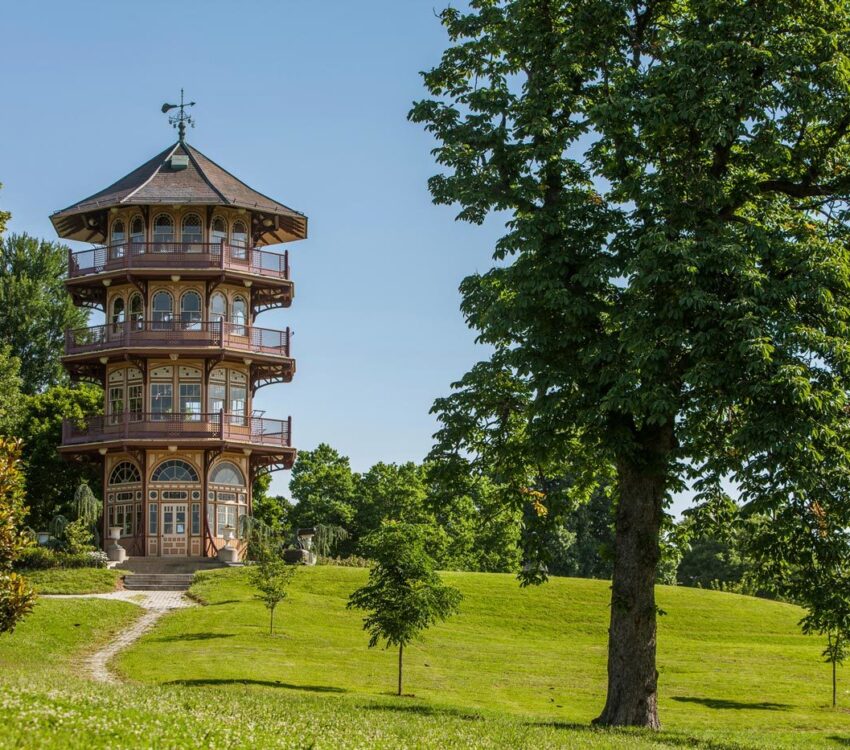 A view of the padoga in Patterson Park in Baltimore.