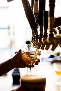 Pouring from the taps at The Brewers Art in Baltimore.