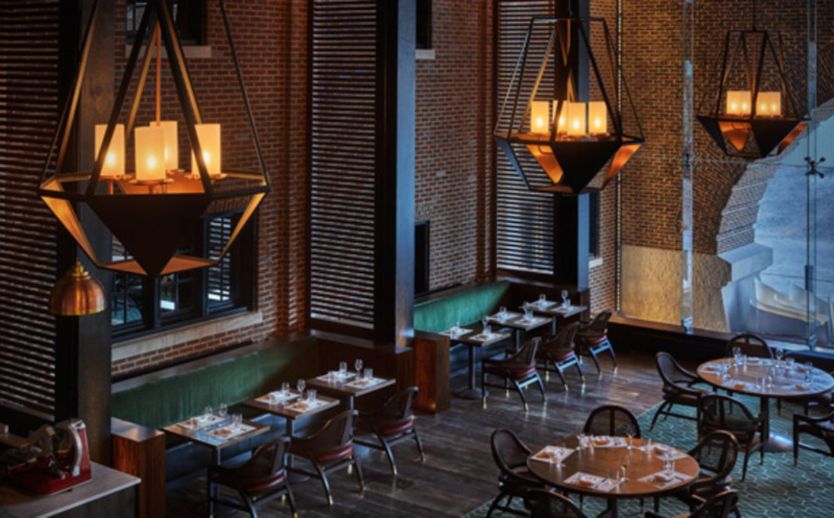 Overhead view of a restaurant in the Pendry