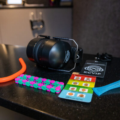 An example of the items found in a sensory bag at the National Aquarium.