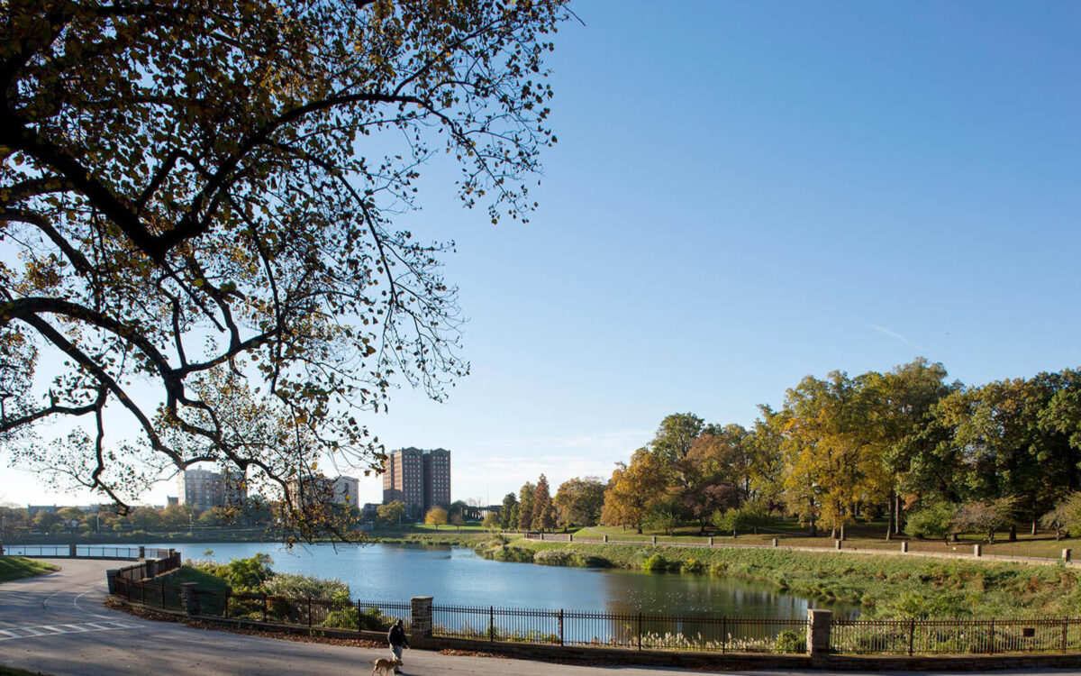 A view of the reservoir in Druid Hill Park in Baltimore.
