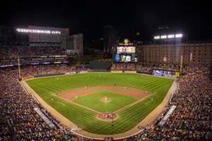 Camden Yards at night