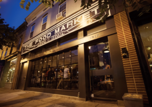 The exterior of food market brunch spots.