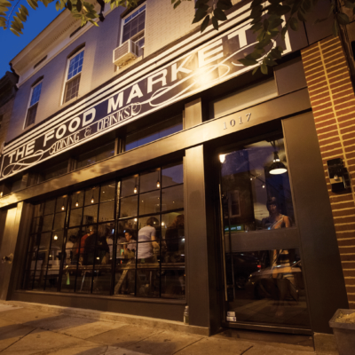 The exterior of food market brunch spots.