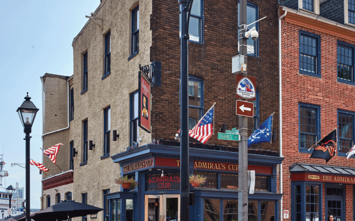 A view of a street in Fells Point, Baltimore.