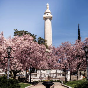 View of the Washington Monument in Mount Vernon
